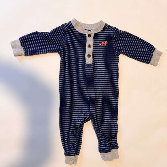 Carter's boys 6 month footless romper in stripes - Picture 1 of 4